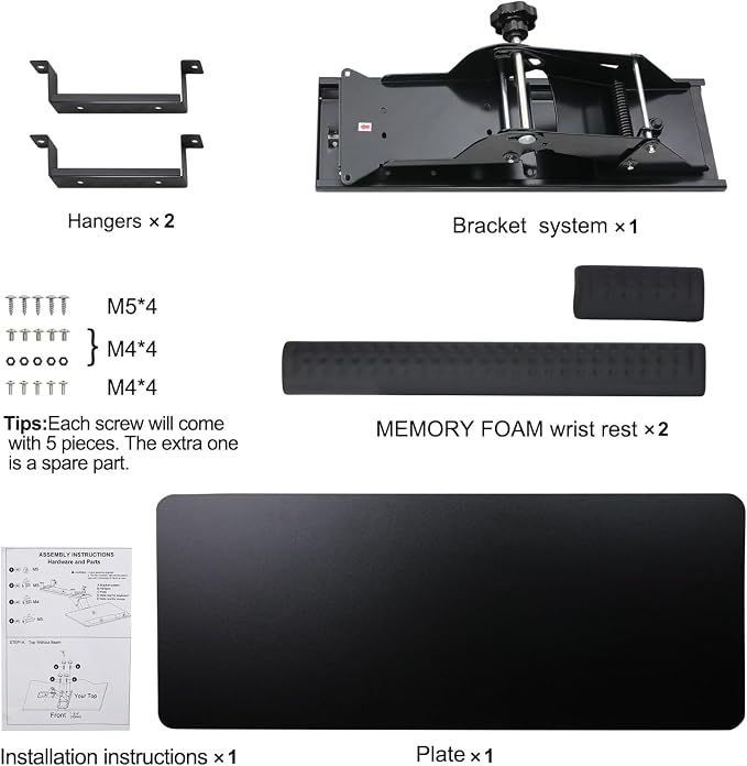Keyboard Tray Under Desk,25x9.84'' Large Slide Out Swivel Tilt Computer Keyboard Drawer for Home Gaming Office Desk, Dual Mount,Black
