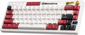 RK ROYAL KLUDGE M65 Wireless Mechanical Keyboard with Volume Knob, 60% Tri-Mode Gaming Keyboard 2.4G/BT/USB-C, Gasket Mount, Battery Display, PBT Keycaps, Hot-Swappable Cream Switch, White