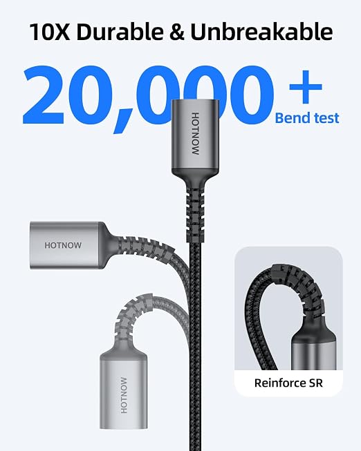 USB 3.0 Extension Cable [1.5FT 2Pack] Nylon Braided USB A-Male to A-Female Extender Compatible with Webcam, Camera, Hub, Mouse, Keyboard, Hard Drive, Headset,Gamepad, Printer, Memory Disk.