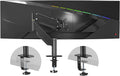 Pholiten Premium Aluminum Heavy Duty Monitor Arm, Ultrawide Monitor Mount with Clamp/Grommet Mounting Base, Adjuastable Gas Spring Arm for up to 49 inchs and 46.2lbs, Black