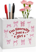 Pink Girly Office Decor Preppy Coquette Room Decor for Girl Women Daughter Pink Pen Holder for Desk Girl Room Workplace Library desk decor Holder2830