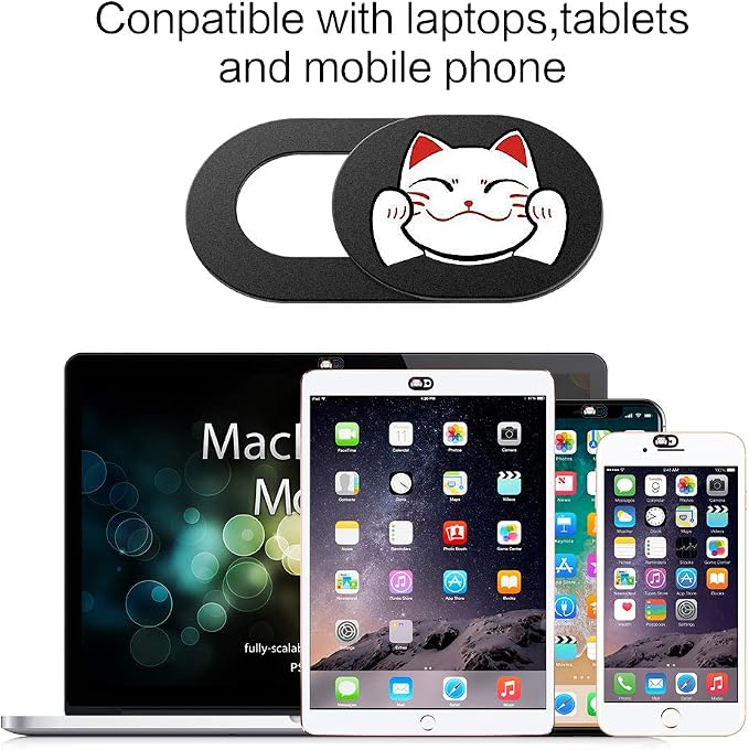 3Pack Laptop Camera Cover Slide Cute, Laptop Accessories, Webcam Cover Slide, Phone & Computer Camera Cover Slide, Web Cam Privacy Cover, Camera Blocker. Fits MacBook Pro & Air, iPhone iPad iMac