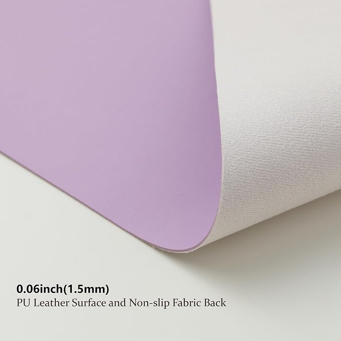 HOMIEAZICOZI Leather Desk Mat - Non-Slip PU Desk Pad for Office and Home - Desk Organization and Accessories - Ideal for Large Mouse Pad and Desk Mats on Top of Desks (Purple,36''x 17'') (DPD-Pu-L)