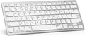 OMOTON Ultra-Slim Bluetooth Keyboard for iPad 11th/10th/9th/8th/7th, iPad Pro/Air/Mini and iPhone Series, Wireless iOS Keyboard with 12 Multimedia Keys for Office, Home, Travel, School, White