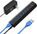 RAOYI Powered USB 3.0 Hub, 8 Ports High Speed USB 3.0 Hub Splitter with 36W Power Adapter, 3.3ft Cable and Smart Fast Charger USB Hub for Laptop, PC, Mobile HDD, Mulitple Devices (Black)