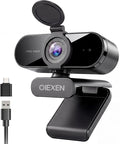 1080P Webcam with Microphone Noise Reduction, Auto Exposure, 90°FOV Wide Angle, Privacy Cover, USB-A to C Adapter, Plug & Play Streaming Camera for PC/Mac/Switch 2, Zoom/Teams/Skype/Meetings