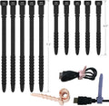 Silicone Zip Ties, Reusable Zip Ties, Rubber Cable Ties Straps for Wire Management, Elastic Silicone Ties Cable Organizer for Home Office, Black Cord Ties in Two Sizes 4.5" and 7.1" (5+5 Pcs Black)