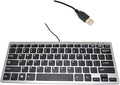 iKKEGOL Mini USB Slim Wired 78 Key Small Super Thin Compact Keyboard for Desktop Laptop PC Win 7 Mac (Black with Silver)