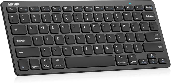 Arteck Ultra-Slim Bluetooth Keyboard Compatible with iPad 10.2-inch/iPad Air/iPad 9.7-inch/iPad Pro/iPad mini, iPhone and Other Bluetooth Enabled Devices Including iOS, Android, Windows, Black