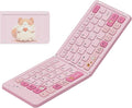Foldable Bluetooth Keyboard with UV Printing Technology Rechargeable Keyboards,Compact Wireless Travel Keyboards for iPad, Smartphone, Tablet and Laptop - Z1 Pink Colorful
