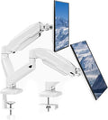 MOUNT PRO Dual Monitor Mount Fits 13 to 32 Inch Screen, Height Adjustable Monitor Stand for 2 Monitors, Full Motion Display Arm Holds up to 17. 6lbs Each, Computer Desk VESA Mount, White