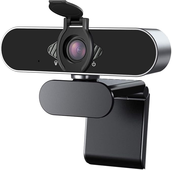 Webcam 1080P HD with Microphone & Privacy Cover, USB Web Cam with Live Streaming HD Video for Mac, PC, Computer and Laptop, Wide Angle Lens 1080P Web Camera with 360 Degree Flexible Mount