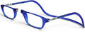Clic Magnetic Reading Glasses - Adjustable Neck Hanging Readers - Secure Fit with Rigid Headband - Original (S-M, Blue, 1.50)