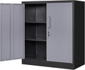 Metal Storage Cabinets with Locking Doors & 2 Adjustable Shelves, Lockable Steel Office Cabinets, Counter Caninet Small Locking Cabnet Locked Tool Cabnets for Home, Office, Garage, Hallway