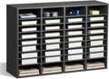 VEVOR Literature Organizer, 36 Compartments Office Mailbox with Adjustable Shelves, Wooden Mailbox Sorter Medium Density Fiberboard Office Home Classroom Storage for Files, Documents, Papers, Grey