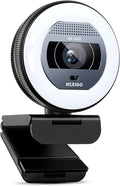 NexiGo N930E Pro, 4K Webcam with Ring Light, PDAF Autofocus, 1080P@60FPS, Dual Noise-Canceling Mics, Built-in Privacy Shutter, Web Cam for Streaming, Meeting, Gaming