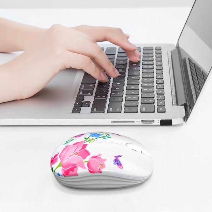 JUHOO Wireless Mouse with Nano Receiver for PC, Laptop, Notebook, Computer, MacBook, Less Noise, Portable Mobile Optical Mice