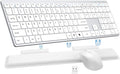 Wireless Keyboard and Mouse Combo, Full Size Silent Ultra Thin Keyboard with Magnetic Wrist Rest, Optical Mouse, 2.4G Lag-Free Cordless Mice Keyboard Set for Computer, Mac, Laptop, PC, Windows