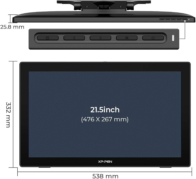 Drawing Tablet with Screen XPPen Artist 22 2nd Computer Graphics Tablet 122% sRGB with Tilt Function Battery-Free Stylus Adjustable Stand, 21.5inch Pen Display Compatible with Windows PC, Mac, Linux