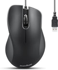 Perixx PERIMICE-221U Wired Ergonomic USB Mouse - 4.9 Ft Cable - Optical 1000 DPI Design - Black……