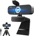 1080P Webcam for Computer/Laptop/Desktop/PC, External Camera with Microphone, USB Plug&Play, Auto Low Light Correction, Privacy Cover, Tripod, Wide Angle for Meeting/Online Video/Zoom