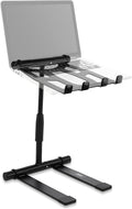 Pyle Portable Folding Laptop Stand - Standing Table with Adjustable Angle, Foldable Height and Four Prong Anti-Slip Tray for iPad, Tablet, DJ Mixer, Workstation, Gaming and Home Use - PLPTS55