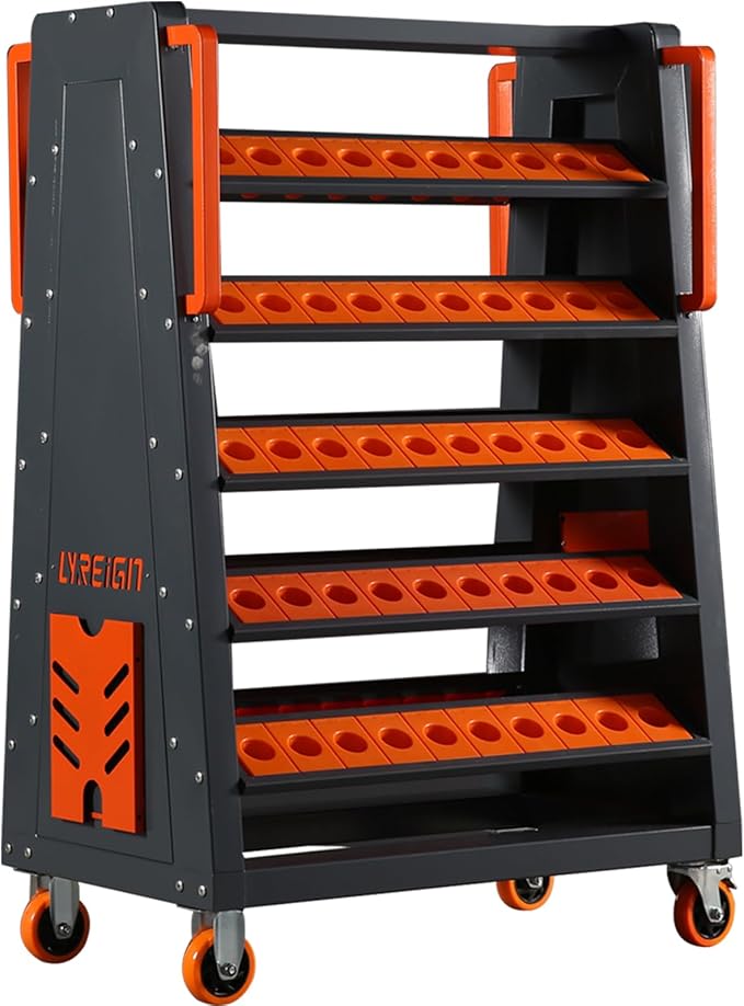 HSK100 CNC Tool Cart-60 Cap, 5-Tier CNC Rolling Carts with Wheels，40 Taper Tool Holder, CNC Mobile Tool Holder, CNC Tool Organizer, CAT 40 Tool Holder Set for StorehouseFactory Garage