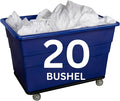 ReadySpace Commercial 20 Bushel Utility Cart with Steel Base, Poly Box Basket Truck, Laundry Cart, and Rolling Trash Bin, 51.5-Inch x 35.5-Inch x 36-Inch, 1000 Pound Weight Capacity, Blue