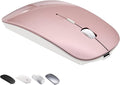 Bluetooth Wireless Mouse for MacBook Air Mac Pro Laptop Computer iPad Pad PC Laser Optical Rechargeable Mini Slim Silent Mouse Widely Used Desktop Hp iMac (Rose Gold)