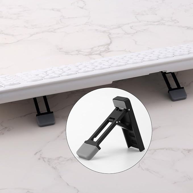 Gosknor 2pcs Foldable Keyboard Riser Stand for Desk, Adjustable Tilt & Portable Mini Laptop Feet Ergonomic Computer Keyboard Lift with Anti-Slip Pads Office Accessories (Black)
