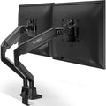 EVEO Premium Dual Monitor Mount 14"-32” Dual Monitor Arm VESA Bracket Adjustable Height Gas Spring Dual Monitor Stand, Screen Full Motion Dual Monitor Arm-Computer Monitor Stand for 2 Screens - Black