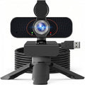 1080P USB Webcam for PC with Microphone Privacy Cover & Tripod | Plug and Play, No drivers; Clear Video Auto Lighting; Noise Canceling Audio; Universal Clamp Mount; Works with Zoom and Teams