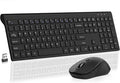 Full-Size Computer Keyboard with Calculator Button, 2400 Dpi Ergonomic Mouse, Ultra-Thin Cordless USB Keyboard and Mouse Set for Laptop Windows Mac - Black