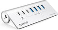 ORICO 7-Port USB 3.2 Gen2 Hub, Powered USB 3.2 Hub with 4 USB-A, 2 USB-C, PD 60W, 72W Power Adapter, 10Gbps Aluminium USB-Splitter with 1.64Ft USB-C to USB-A/C Cable for iMac, MacBooks, Mac mini