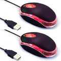 Guiheng 2 Pack Wired Mini Optical Mouse Computer Mouse Ergonomic Mouse with USB Mouse for Laptop PC Desktop mice Compatible with Windows Linux Mac fit for Office Business Home,Kids（Black）