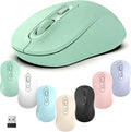 Wireless Mouse, 2026 New Model, Silent Click Ergonomic Design, Portable, 4 Buttons, Adjustable DPI (800/1200/1600), for Laptop/PC/Office (Green)