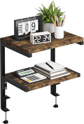 Mondazie Clamp on Desk Organizer Shelf, Heavy-Duty Desk Extender Side Table with 2-Tier Adjustable Storage Shelves for Desktop Accessories, Gaming Devices, Black