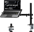 WALI Laptop Desk Mount for 17 inch Notebook, Adjustable Single Monitor Arm with Laptop Holder for 32 inch Screen, Laptops Stand with Ventilated Tray, Up to 22 lbs, (M00LP), Black