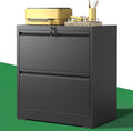 2 Drawer File Cabinet,Metal Lateral Filing Cabinet with Lock,Home Office Storage Organizer Cabinet for Legal/Letter/A4/F4 Size Files,26.8" W,Black