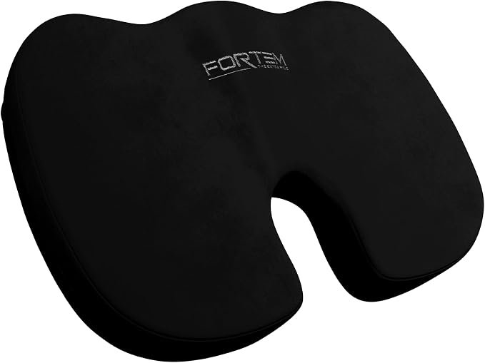 FORTEM Seat Cushion, Office Chair Cushion, Memory Foam Car Seat Cushions, Sciatica Coccyx Tailbone Pain Relief, Chair Cushions for Back Support, Sitting Pad for Gaming, Washable Cover, Non Slip