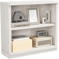 Rresyet 2 -Tier Bookcase, 31" Tall Book Shelf, 29” Wide Bookshelves, Wooden Bookcase Display Storage for Home Office, Living Room and Study Room (White)