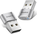 AUEDROT Mouse Jiggler Undetectable Metal USB Mouse Mover with Switch Button, Automatic Mini Mouse Shaker with 2 Jiggle Modes, Plug and Play, Keep Computer/Laptop Awake, Silver, 2 PCS