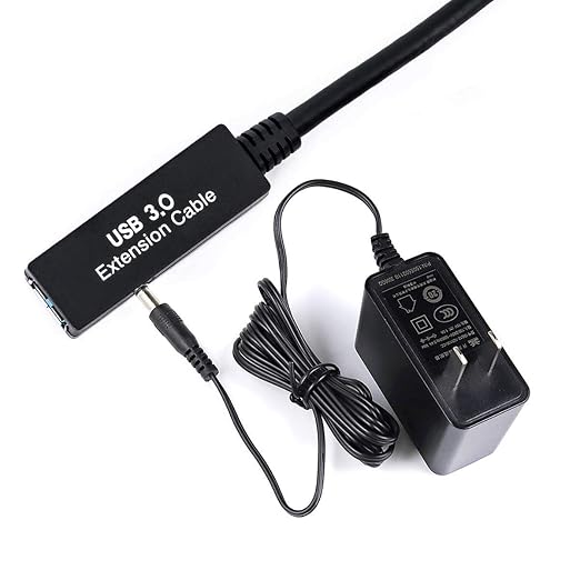 50FT USB 3.0 Extension Cable,Active Type A-Male to A-Female Extender Cord, 2 Signal Boosters,Compatible Oculus Quest 2/3 VR,Printer, Webcam,Xbox, PS4 and More,