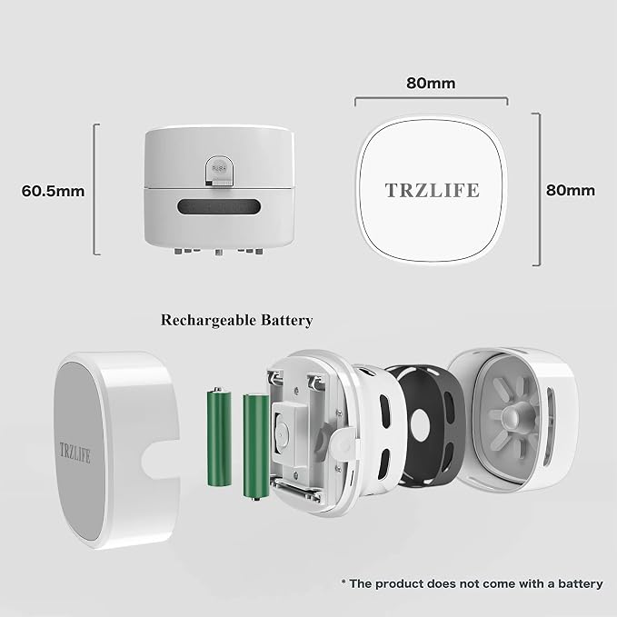 TRZLIFE USB Desk Vacuum, Office & Home Desktop Cleaner, Ideal Gift | Type-C cordless mini vacuum, strong suction for office desks & home countertops. Sleek office-home accessory for holiday gift