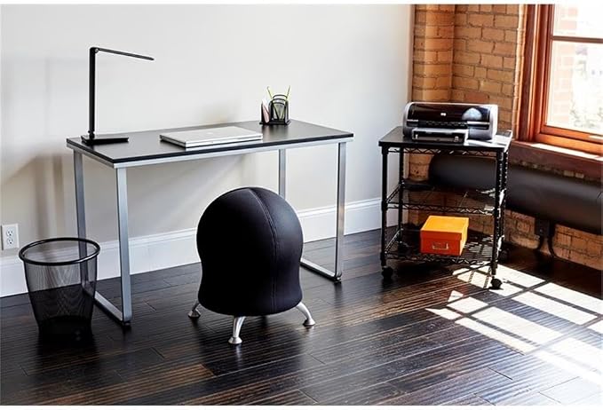 Safco Deskside 3 Tier Rolling Cart Printer Stand, Mobile Utility Table for Home Office with Steel Shelves, Black