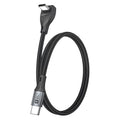 USB C Cable Right Angle - [1Pack 1.6FT] 60W Fast Charging USB C Cable Braided USB Type C Data Cable, 90 Degree C Port Charger Cord for iPhone 17/16/15 Pro Max, Tesla Model Y, MacBook, iPad, Samsung