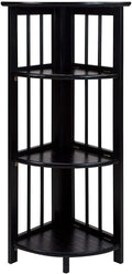 Casual Home 4 tier Corner Folding Bookcase, Black