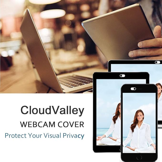 CloudValley Webcam Cover Slide, 0.023 Inch White, Web Camera Cover for MacBook Pro, MacBook air, Laptop, iMac, Desktop, PC, iPad, iPhone 8/7/6 Plus, Privacy Protection, Ultra-Thin[2 Packs]