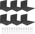FENTEC Floating Book Shelves for Wall, Wall Mounted Invisible Floating Bookshelf, Heavy-Duty Hanging Bookshelves, Hidden Book Shelf Metal Wall Book Holder for Bedroom Home Office, 6-Pack Black