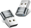 AUEDROT Mouse Jiggler Undetectable Metal USB Mouse Mover with Switch Button, Automatic Mini Mouse Shaker with 2 Jiggle Modes, Plug and Play, Keep Computer/Laptop Awake, Gray, 2 PCS